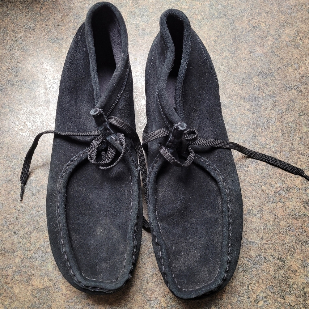 Clarks original black suede Wallabees